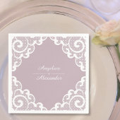 Weiße Spitzenhochzeit Serviette