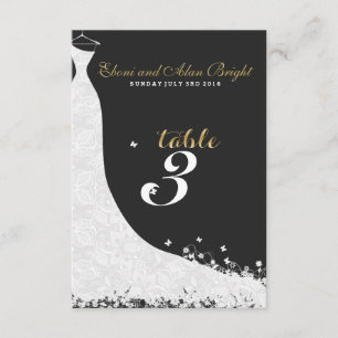 Weiße Spitzenhochzeitskleid-Tabelle 3 Einladung