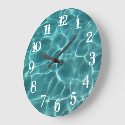 Weiße Splash-Nummern Schwimmbad Große Wanduhr (Winkel)