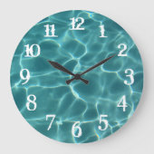 Weiße Splash-Nummern Schwimmbad Große Wanduhr (Vorderseite)
