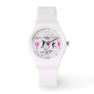 Weiße Sportuhr der Bügel"Zahl Skaten" Armbanduhr