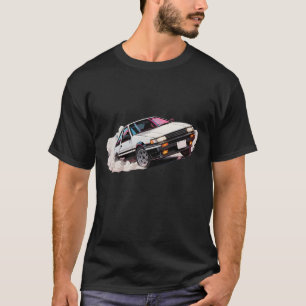 Weiße Sportwagenillustration beim Driften T-Shirt