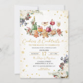 Weiße Sprinklerkekse & Cocktail Weihnachtsgebäck P Einladung (Vorderseite)