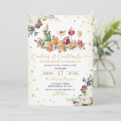 Weiße Sprinklerkekse & Cocktail Weihnachtsgebäck P Einladung (Stehend Vorderseite)