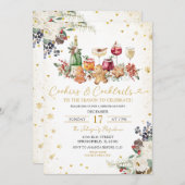 Weiße Sprinklerkekse & Cocktail Weihnachtsgebäck P Einladung (Vorne/Hinten)