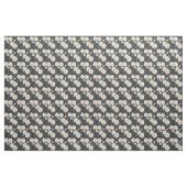 Weiße, stachelige Blume auf dunklem Hintergrund Stoff (Yard (91,4 cm))