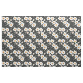 Weiße, stachelige Blume auf dunklem Hintergrund Stoff (Fat Quarter (45,7 x 55,9 cm))