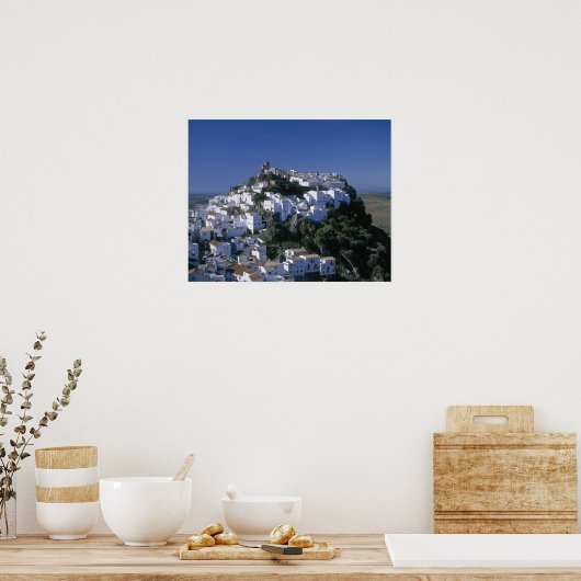 Weiße Stadt Casares, Andalusien, Spanien Poster (Küche)