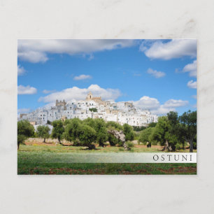 Weiße Stadt Ostuni, Apulien Bar Postkarte