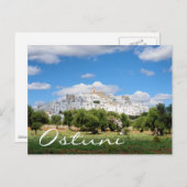Weiße Stadt Ostuni und Olivenbäume Postkarte (Vorne/Hinten)