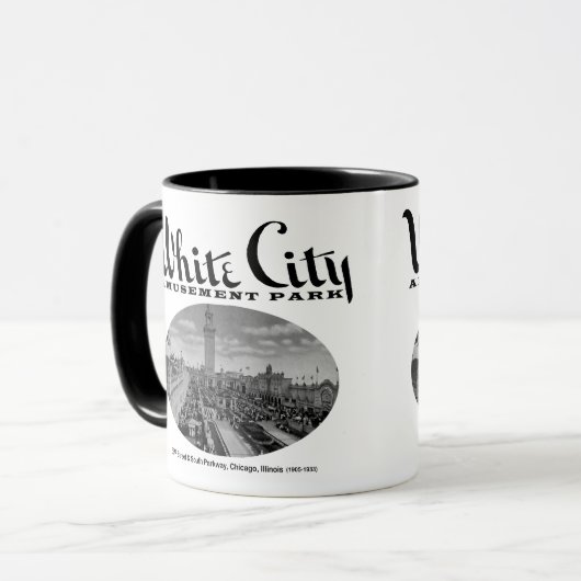 Weiße Stadt Vergnügungspark, Chicago, IL Tasse (Vorderseite Links)