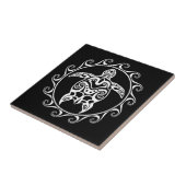 Weiße Stammes- Schildkröte Fliese (Seite)