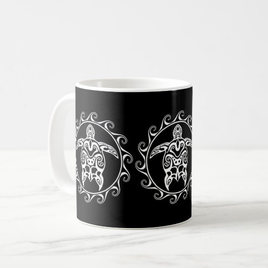 Weiße Stammes- Schildkröte Kaffeetasse (Vorderseite Links)