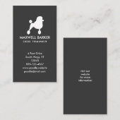 Weiße Standard-Poodle-Silhouette Visitenkarte (Vorne/Hinten)