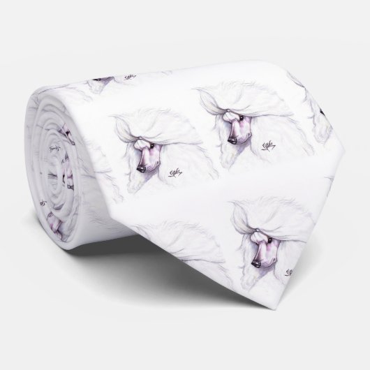 Weiße Standardpudel-Krawatte Krawatte (Gerollt)