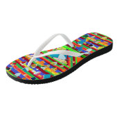 Weiße Ständer - Mosaikflippen Flops Badesandalen (Schrägansicht)