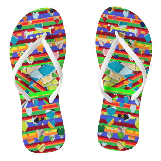 Weiße Ständer - Mosaikflippen Flops Badesandalen (Fußbett)