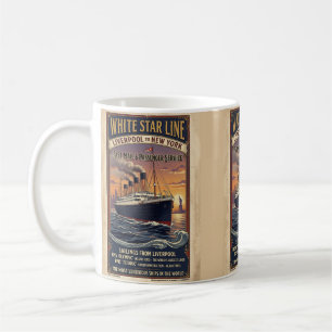 Weiße-Star-Linie Olympic- und Titanic-Plakat im Vi Kaffeetasse
