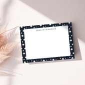 Weiße Stars Schwarzes Monogramm Mitteilungskarte