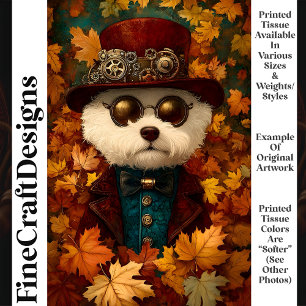Weiße Steampunk-Launenhaftigkeit Süßer Hund T1 Dec Seidenpapier