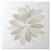 weiße Steinblumenblätter Fliese (Vorderseite)