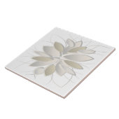 weiße Steinblumenblätter Fliese (Seite)