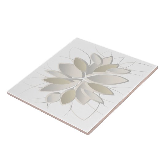 weiße Steinblumenblätter Fliese (Seite)