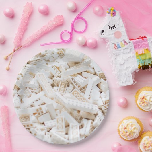 weiße Steine Pappteller (Party)