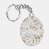 weiße Steine Schlüsselanhänger (Vorderseite links)