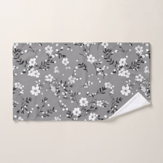 Weiße Stellen auf Grau Badhandtuch Set (Handtuch)