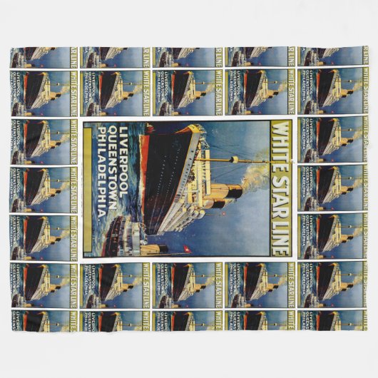 Weiße Stern-Linie Fleecedecke (Vorderseite (Horizontal))