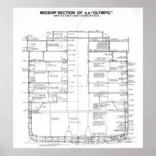 Weiße Stern-Linie S.S. Olympic Half Abschnitt 1913 Poster
