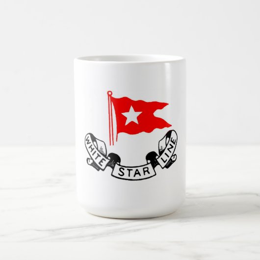 Weiße Stern-Linie Schale Kaffeetasse (Mittel)