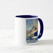 Weiße Stern-Linie Tasse (VorderseiteRechts)