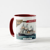 Weiße Stern-Linie Tasse (Vorderseite Links)