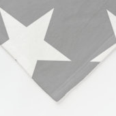 Weiße Stern-stilvoller grauer Farbstern-Entwurf Fleecedecke (Ecke)