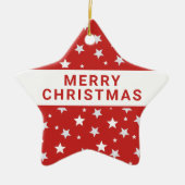 Weiße Sterne an Weihnachtsfeiertagen Keramik Ornament (Vorne)
