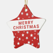 Weiße Sterne an Weihnachtsfeiertagen Keramik Ornament (Links)