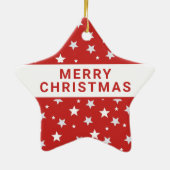 Weiße Sterne an Weihnachtsfeiertagen Keramik Ornament (Hinten)