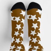 Weiße Sterne auf Braun Socken (Oben)