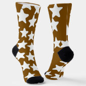 Weiße Sterne auf Braun Socken (Gewinkelt)
