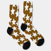 Weiße Sterne auf Braun Socken (Rechts)