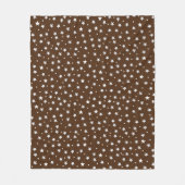 Weiße Sterne auf Brown Weihnachtsfeiertagen Fleecedecke (Vorderseite)