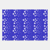 Weiße Sterne auf dem Hintergrund des tiefblauen Hi Geschenkpapier Set (Vorderseite 3)