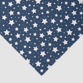 Weiße Sterne auf dunkelblauem Hintergrund Seidenpapier (Ausschnitt)