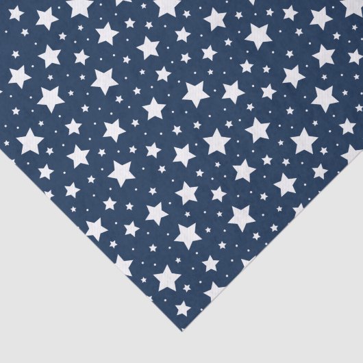 Weiße Sterne auf dunkelblauem Hintergrund Seidenpapier (Ausschnitt)