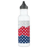 Weiße Sterne auf farbenprächtigem Hintergrund Edelstahlflasche (Rechts)