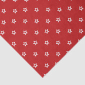 Weiße Sterne auf hellrot Seidenpapier (Ausschnitt)