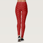 Weiße Sterne auf rot Leggings (Rückseite)