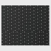 Weiße Sterne auf schwarz Geschenkpapier (Flach)